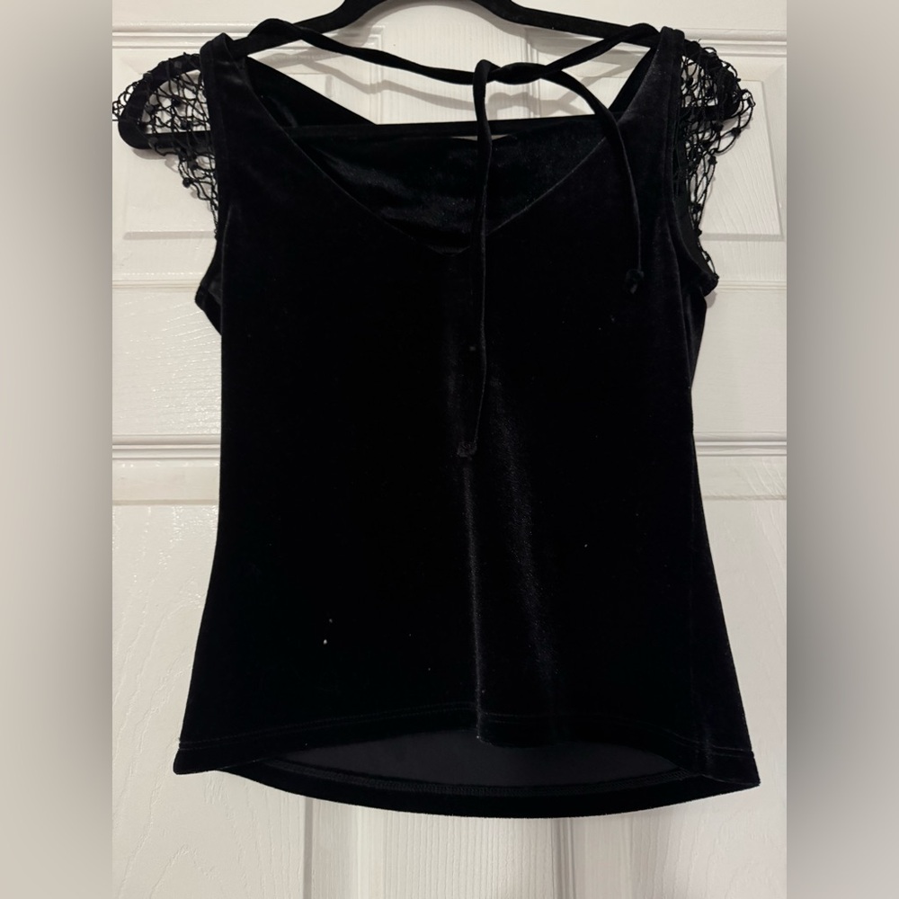 Elegant Black Velvet Women's Top